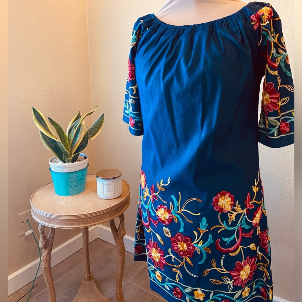✨embroidered denim dress✨